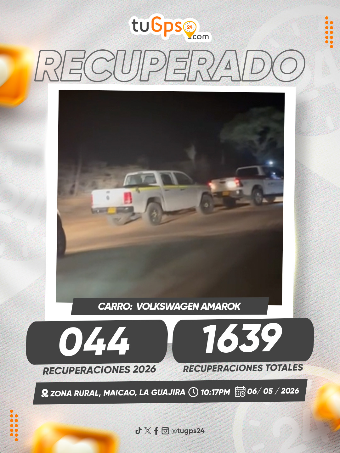 Vehículo recuperado por TuGPS24 — caso 44