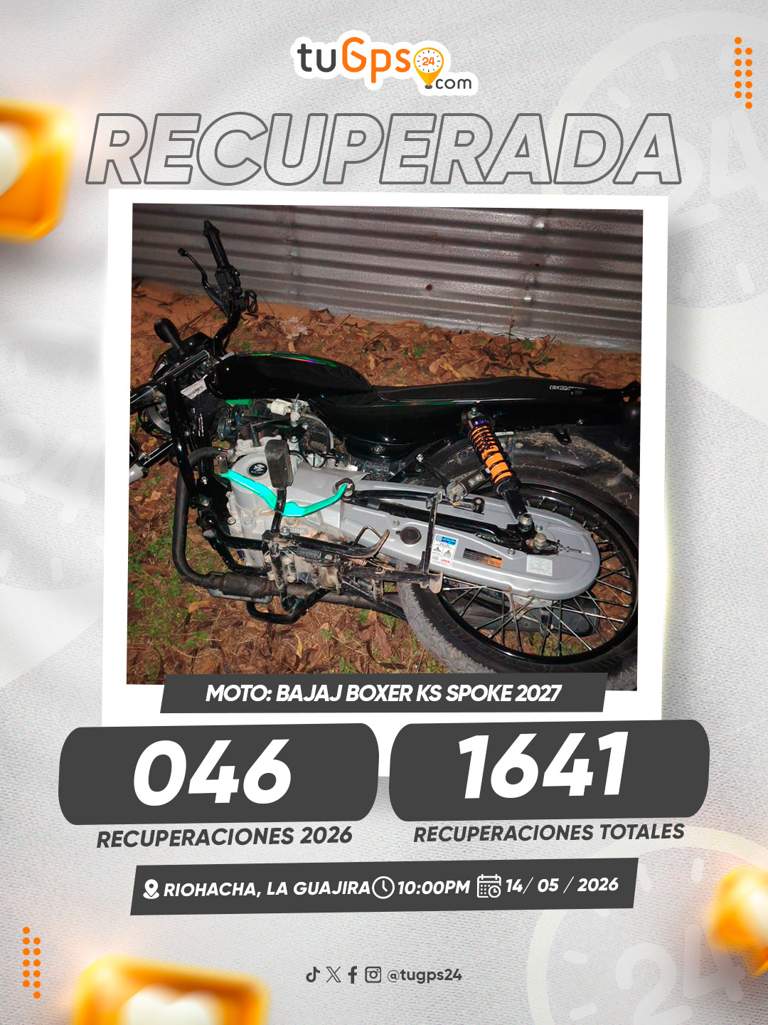 Vehículo recuperado por TuGPS24 — caso 46