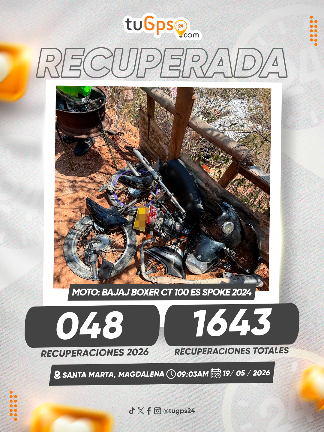 Vehículo recuperado por TuGPS24 — caso 48