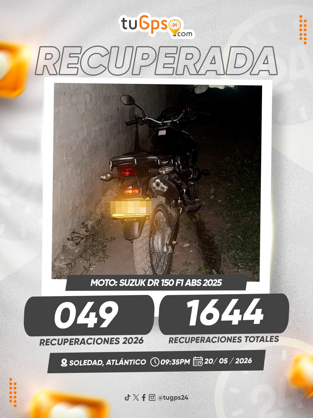 Vehículo recuperado por TuGPS24 — caso 49