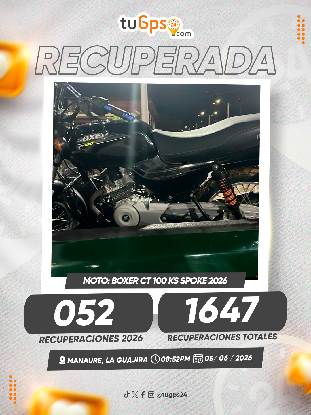 Vehículo recuperado por TuGPS24 — caso 52