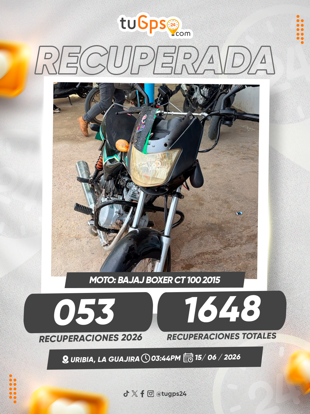 Vehículo recuperado por TuGPS24 — caso 53