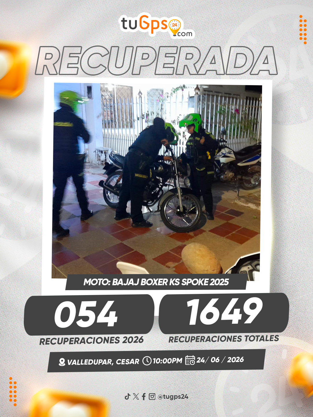 Vehículo recuperado por TuGPS24 — caso 54